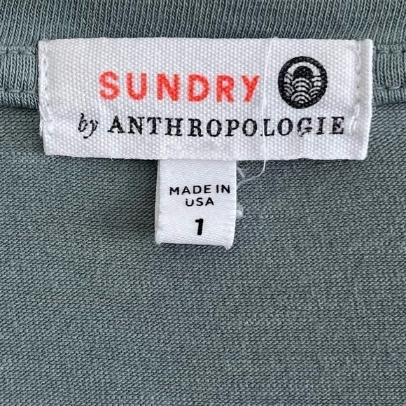 Sundry by Anthropologie | Shirred Mini Dress 3/4 Length Sleeves  Size 1 (Small) - Picture 6 of 7